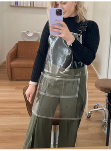 Không thấm nước dầu-proof TPU Tạp dề rõ ràng dành cho người lớn cổ mặc kháng eo <span class=keywords><strong>PVC</strong></span> Nail thợ cắt tóc Tạp dề cho Thẩm mỹ viện biểu tượng tùy chỉnh - Product Image 4