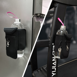 Sac <span class=keywords><strong>de</strong></span> sport magnétique noir personnalisé avec logo, petit format, en néoprène, avec fermeture éclair, <span class=keywords><strong>poche</strong></span> pour téléphone, porte-bouteille d'eau, pochette pour téléphone avec aimant - Product Image 5