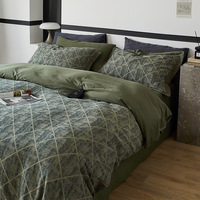 Ensemble de literie rétro européen à double couche avec jacquard tissé de couleur haut de gamme Ensemble de 4 pièces draps et housses de couette en pur coton