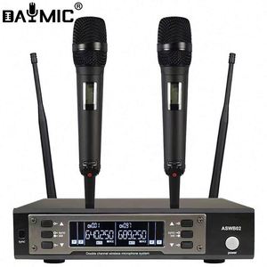ไมโครโฟนไร้สายแบบคู่ UHF Pro 58 ระบบมือถือระยะไกล 2 ช่องสัญญาณ ขายดีจากโรงงาน - Product Image 1