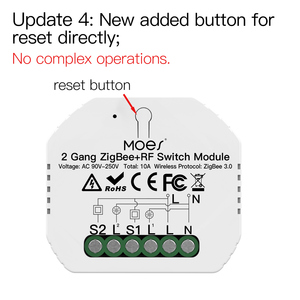 Módulo de relé <span class=keywords><strong>Zigbee</strong></span> inteligente Tuya, módulo de atenuación de interruptor de luz, automatización de 1/2/3/4 Gang, interruptor DIY, Control de 2 vías por Alexa Google - Product Image 6