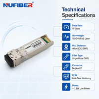 Transceiver Optique 10G SFP+ ER Compatible MSA, Vente Directe Usine, Livraison Rapide, Faible MOQ, Fourniture d'Échantillons