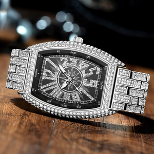 <span class=keywords><strong>Montre</strong></span> pour <span class=keywords><strong>homme</strong></span> MISSFOX 47 mm en acrylique à quartz, commerce extérieur, FM Star, mode, personnalité, boîtier numérique en forme de baril, entièrement sertie de diamants, grand cadran - Product Image 3