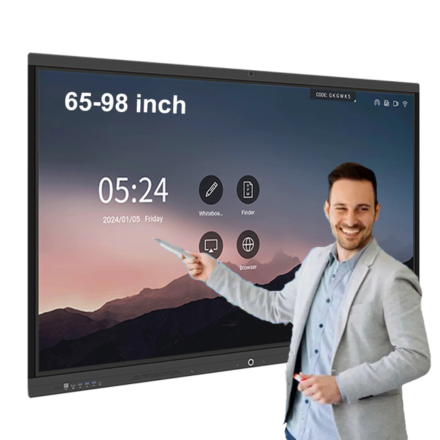 86" UHD Interactive Whiteboard IR Touch Panel 8GB+128GB MTK9679 Chip Android 14 WiFi Commercial Display OEM Manufacturer