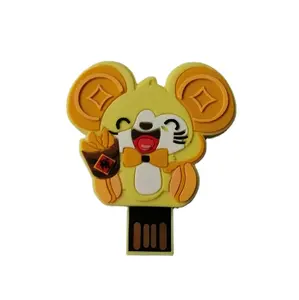 Customizable Cartoon Mouse USB Flash Pen Drives Various Metal Silicone Laser Engraved Printed Cute Chip Robot Design Storage