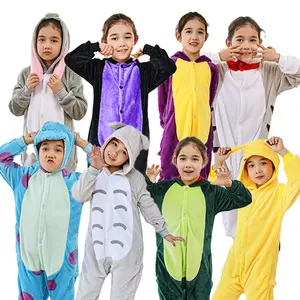 Karikatür hayvan çocuklar Kigurumi Pijamas kedi dikiş sleepsleepwears nedensel noel Cosplay kostüm parti pijama