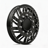 Ruedas forjadas dobles personalizadas en negro mate de 22x8.25 y 28x8.25 con tapa central flotante de 10x285.75 y 8x180 para Chevy Silverado 3500HD