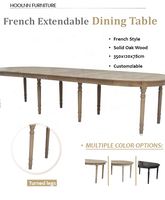 Table de salle à manger extensible ovale en chêne massif rustique de luxe antique française D1645 pour meubles de salle à manger