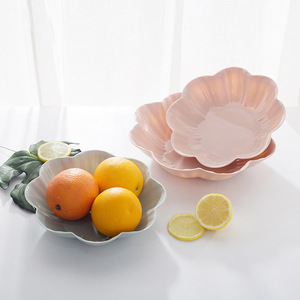 Flower Fruit Platter Ceramic Flower Shape Serving Dish For Home Office Party Snack Plate - Product Image 1