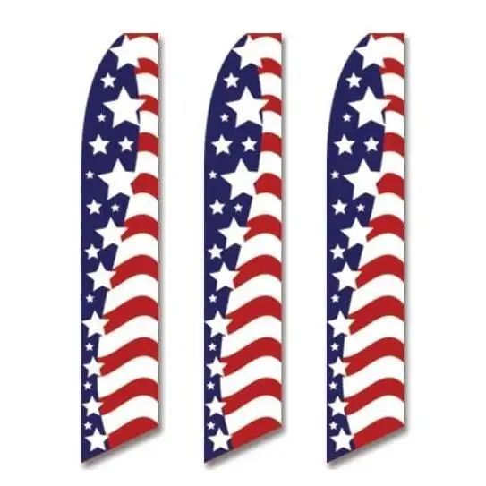 Lange Swooper Custom Vlaggen Usa America Amerika Amerikaanse Sterren Strepen Reclame Veren Banner Buiten Voor Bedrijven