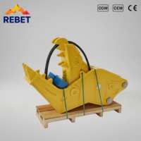 Cisailles hydrauliques professionnelles certifiées RIBETTER pour excavatrices, broyeur rotatif, moteur principal pour excavatrices de 5 à 35 tonnes, garantie 1 an, en bois