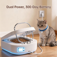 Gamelle Distributrice Automatique pour Chien avec Affichage Numérique et Ouverture Programmée, Activée par Détection de Mouvement