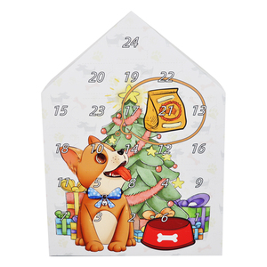Wholesale Daily Calendars Special Paper House Shaped Surprise Gift Box Christmas Pet Toys Printed Dog Advent Calender