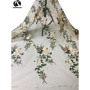 Trung Đông Thiết Kế Đa-Màu Sắc Làm Tay 3D Thêu Vải Với Sequins Cho Váy Cưới Châu Âu Mỹ Ăn Mặc Ren - Product Image 1