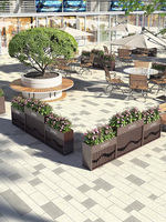 Grandes jardinières intelligentes d'extérieur Pot d'arrosage automatique pour plantes en lévitation avec mur flottant Moule en métal en acier corten Plateau d'empotage