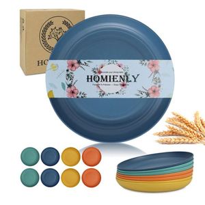 Assiettes de haute qualité de qualité alimentaire, ensembles de vaisselle réutilisables en plastique, assiettes en paille de blé - Product Image 4