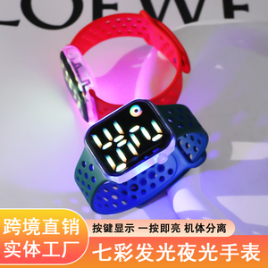 Reloj Digital de Gelatina con Luz Nocturna LED Intermitente, Diseño Cuadrado, Tendencia de Moda 2025, para Parejas de Estudiantes, Hombre y Mujer - Product Image 2