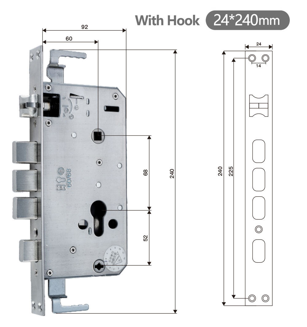 6068-24*240mm(with hook)