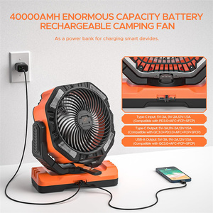 Ventilador Socool de 40000 mAh, Ventilador de Piso Portátil Recargable de Plástico para Acampar al Aire Libre con Batería de Litio, Banco de Energía para Automóvil, RV y Hotel - Product Image 3