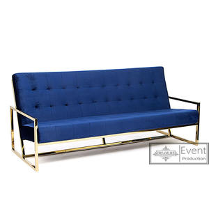 Divano per il tempo libero in velluto di vari colori in stile italiano divano per amante della struttura in acciaio inossidabile per matrimoni di eventi - Product Image 3