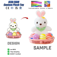 Jouet en peluche lapin de Pâques personnalisé et mignon, animaux en peluche personnalisables, jouet en peluche doux, œufs de Pâques, vente en gros OEM ODM
