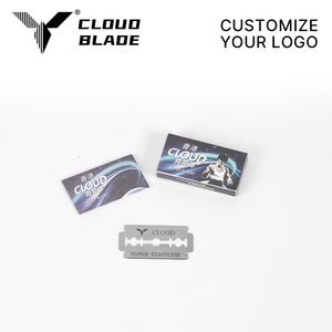 Rasoir droit de haute qualité CLOUD avec 5 lames, manche noir, support de lame en acier inoxydable, conçu pour les barbiers et le rasage - Product Image 6