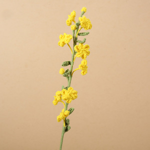 Flor <span class=keywords><strong>de</strong></span> jazmín <span class=keywords><strong>de</strong></span> invierno tejida a mano, adorno decorativo para el hogar, para dormitorio, comedor, sala <span class=keywords><strong>de</strong></span> estar, decoración <span class=keywords><strong>de</strong></span> mesa, flor <span class=keywords><strong>de</strong></span> <span class=keywords><strong>ganchillo</strong></span> - Product Image 4