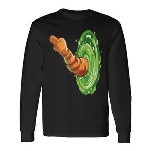 Portal Cat Middle Finger Maglietta a maniche lunghe per adulti, unisex, girocollo, design con stampa digitale - Product Image 1