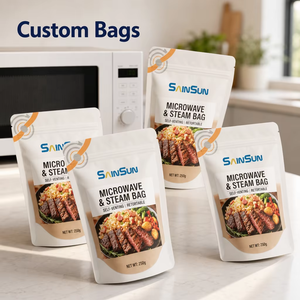 Sachet Doypack Personnalisé Imprimé, Auto-ventilant, Micro-ondable, Haute Barrière, Résistant à la Chaleur, pour Emballage Alimentaire de Pâtes Prêtes à Consommer - Product Image 1