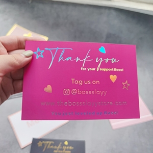 Cartes de remerciement personnalisées avec dorure à chaud - Cartes de vœux en papier multicolores pour petites entreprises et e-commerce - Product Image 4