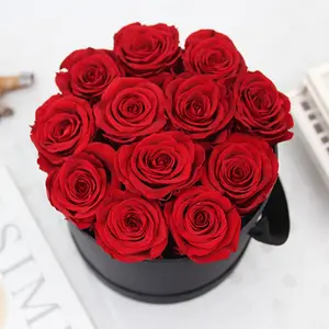 Flor de luxo longa duração 3 anos preservado rosas reais na caixa