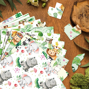 WW134 hewan hutan pola singa harimau kertas Scrapbook DIY latar belakang kertas kerajinan untuk pesta pembuatan kartu foto Album dekorasi - Product Image 4