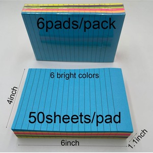 Heada 4*6 Inch Fluorescent Sticky Memo Pads 40 Sheets Loose Leaf Striped Paper Page Markers <b>Scrapbook</b> Flags Customizable - Product Image 6