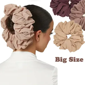 New Arrival High Quality Extra Large Hair Scrunchies Oversize Malaysia Chiffon Big Size Muslim Hijab Scrunchies