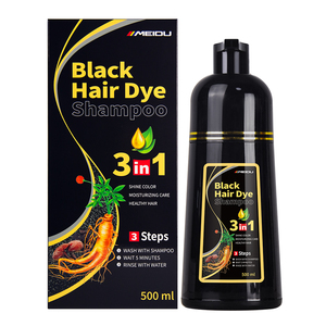 Meidu Herbal Blacken amoníaco cubierta libre blanco gris marrón oscuro permanente 3 en 1 <span class=keywords><strong>Color</strong></span> negro tinte de cabello champú <span class=keywords><strong>para</strong></span> Champu 3 en 1 - Product Image 1