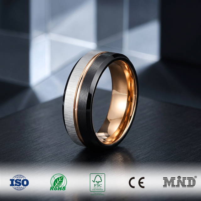Custom Tungsten Steel NFC Smart Ring Waterproof NFC Chip Ring for Access Control System