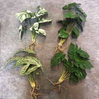 Grandes feuilles artificielles de Monstera, plante artificielle réaliste, plantes tropicales artificielles avec pot pour la décoration intérieure et extérieure de la maison