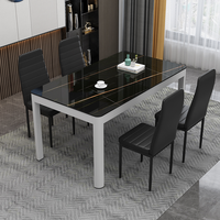 Vente flash - Ensemble de meubles de salle à manger au design moderne personnalisé, table en verre et marbre de luxe avec chaises pour la maison ou le restaurant