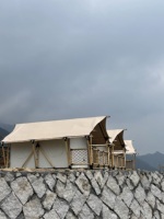 Nouveau design prix usine maison écologique étanche camping en plein air safari yourte coton toile glamping hôtel tente