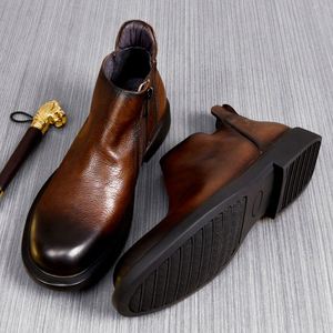 Zapatos de Hombre de Cuero Genuino Hechos a Mano Personalizados, Transpirables, Antideslizantes, Versátiles, Clásicos, Estilo Británico, para Negocios, Otoño - Product Image 1