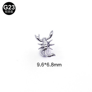 Cỏ Ba Lá ASTM F136 Titan 16g nội bộ chủ đề Zircon Inlay labret Lip đinh tán tai đinh tán mũi đinh tán động vật thực vật lá mèo thiết kế - Product Image 2