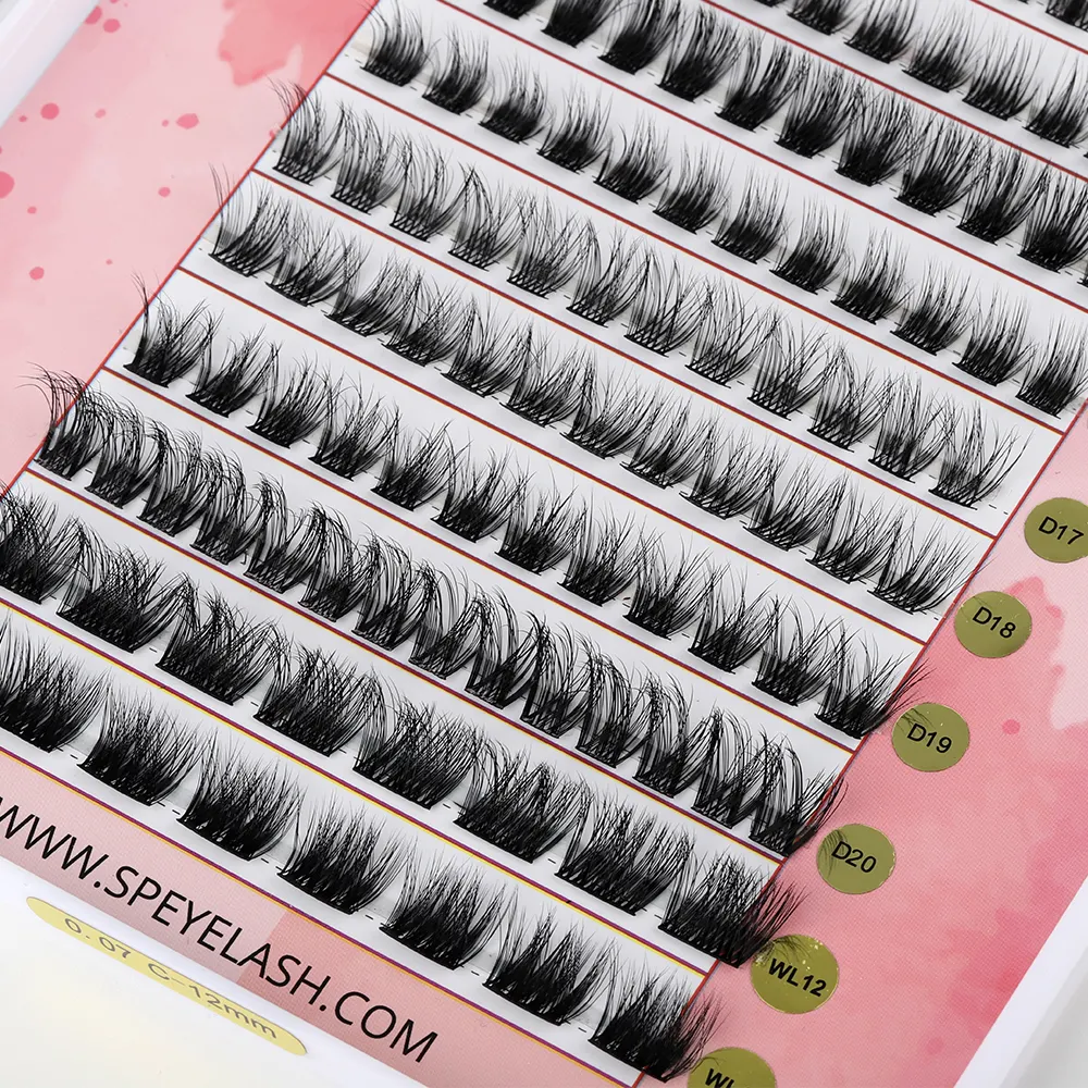 SP EYELSAH C D Curl Wispyคลัสเตอร์ขนตาขายส่งฉลากส่วนตัวFaux Mink Mix 3D Effectปุยเดี่ยวDIY Lashคลัสเตอร์