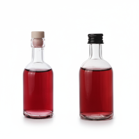 Botol Kaca Mini Bulat Kosong 50ml 100ml 200ml 250ml 375ml Grosir untuk Gin Vodka Whiskey Minuman Keras Botol Kaca Gin