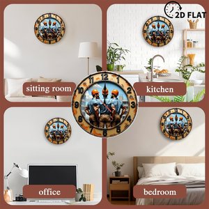 Round Wooden Wall <b>Clock</b> 25x25cm Contemporary Minimalist Quartz Silent <b>Mechanism</b> Household Decorative <b>Clock</b> - Product Image 4