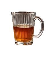 Mug en verre craquelé à rayures verticales minimalistes, tasse à eau, tasse à boisson, tasse à thé, tasse à bière avec poignée