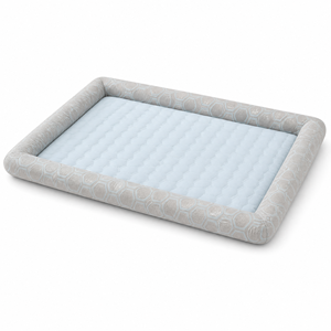 Tapis pour animaux de compagnie ZT moderne et durable en mousse, tissu Oxford, lin à carreaux, pour chat et chien, tapis rafraîchissant d'été, nettoyage facile - Product Image 1