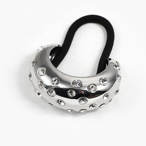 Fashionable Simple Stone Metal Rubber Band Pony <strong>Cuffs</strong> Stylish <strong>Hair</strong> Ties <strong>Hair</strong> Accessories for Girls American <strong>Hair</strong> Decoration - Product Image 2