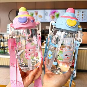 Celia Cartoon Animal Water Bottle 650Ml Bpa Free With Straw For Children Outdoor Use Gift - Product Image 3
