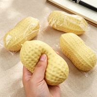 Jouet anti-stress souple en forme d'arachide, jouet à presser à remontée lente, jouet doux réaliste en forme d'arachide pour soulager l'anxiété, cadeau