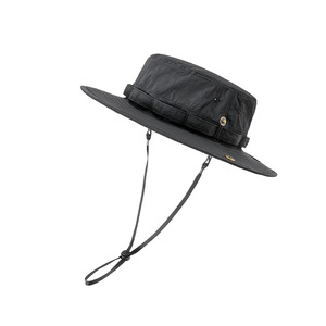 Bucket Hat Wide Brim Sun Protection Quick Dry Breathable Outdoor Fishing Hiking Hat For Men Women Adult Black Solid Color - Product Image 1